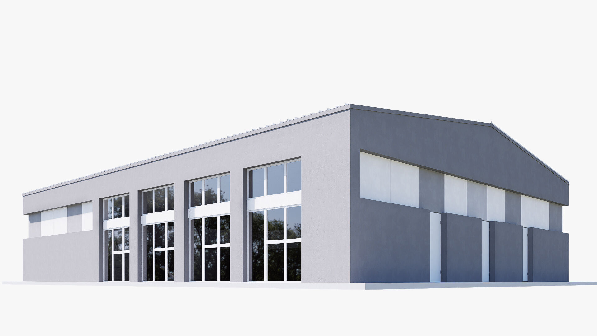 warehouse Low-poly 3D model_1