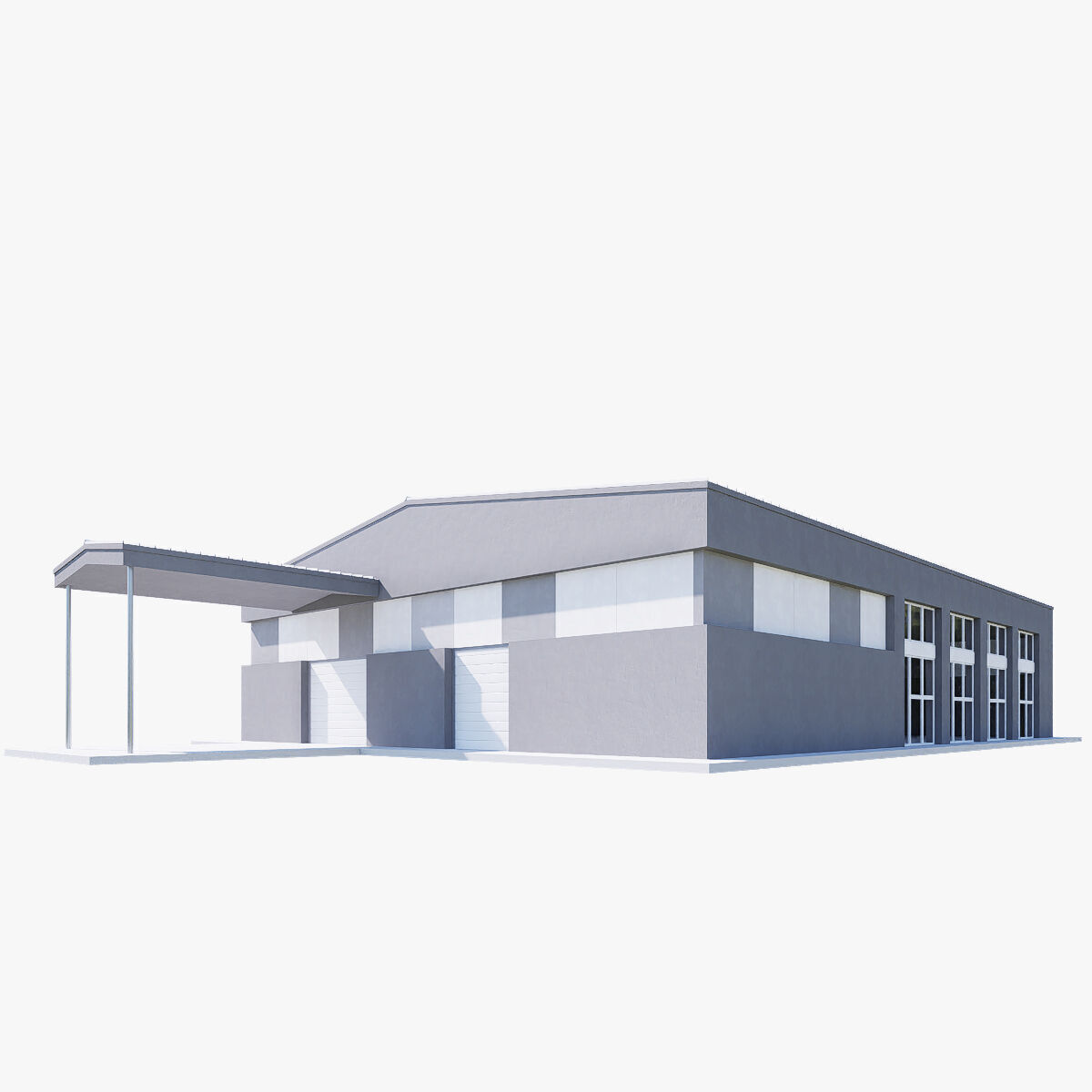 warehouse Low-poly 3D model_4