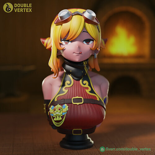 Kaela Kovalskia - Hololive ID VTuber Bust Figure for 3D Printing Free 3D print model