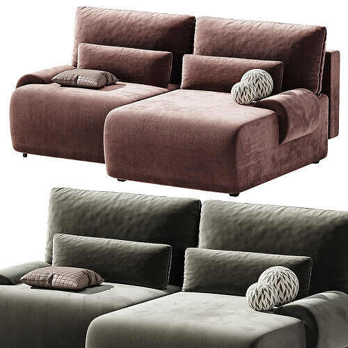 Allaum corner sofa 3D model 4