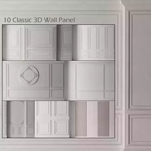 10 Classic 3D Wall Panel Elegant Design for Interior Decor  3D model
