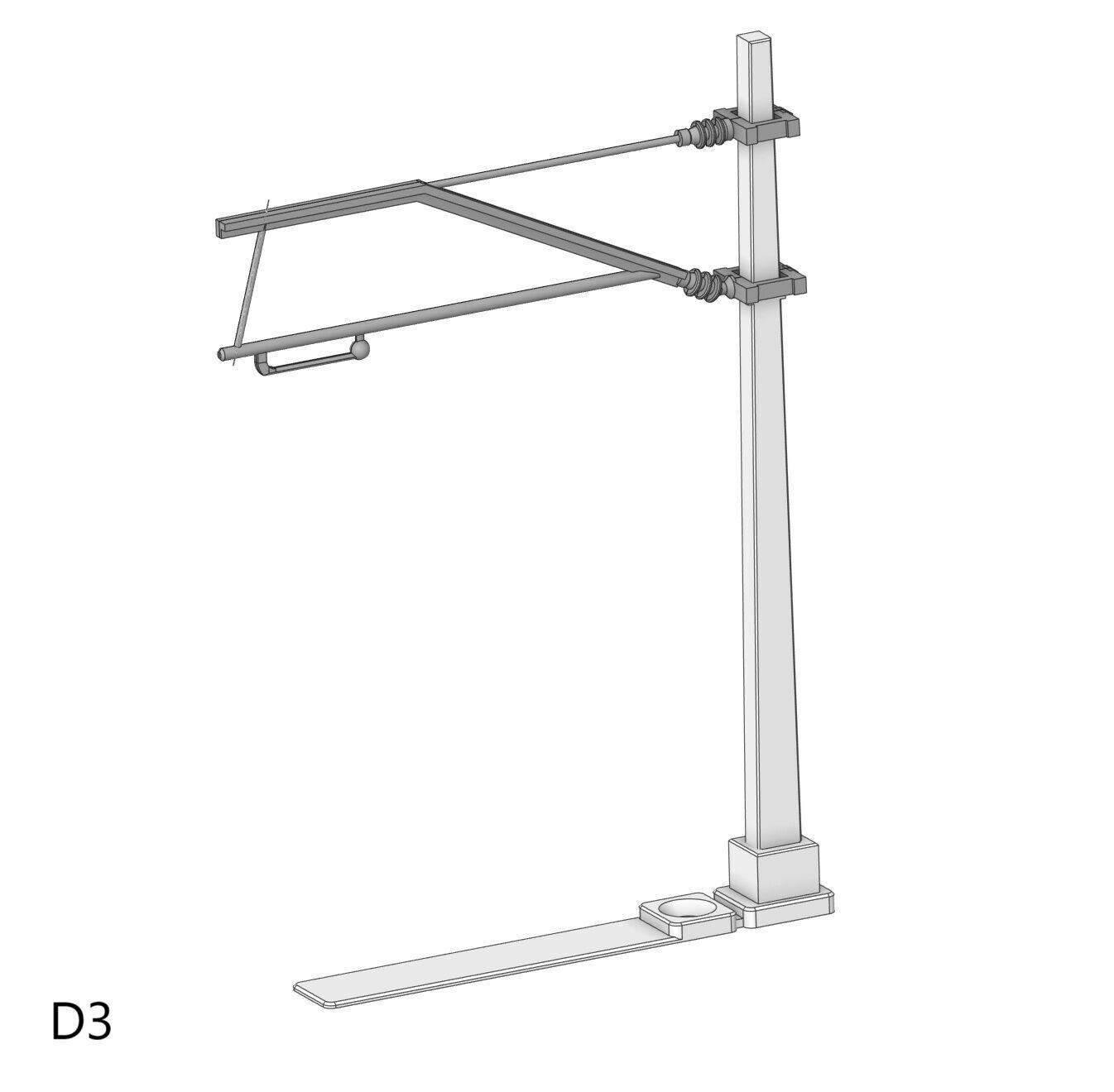 H0 scale Catenery Concrete Poles set type D1 to D4 - FDM 3D print model_6