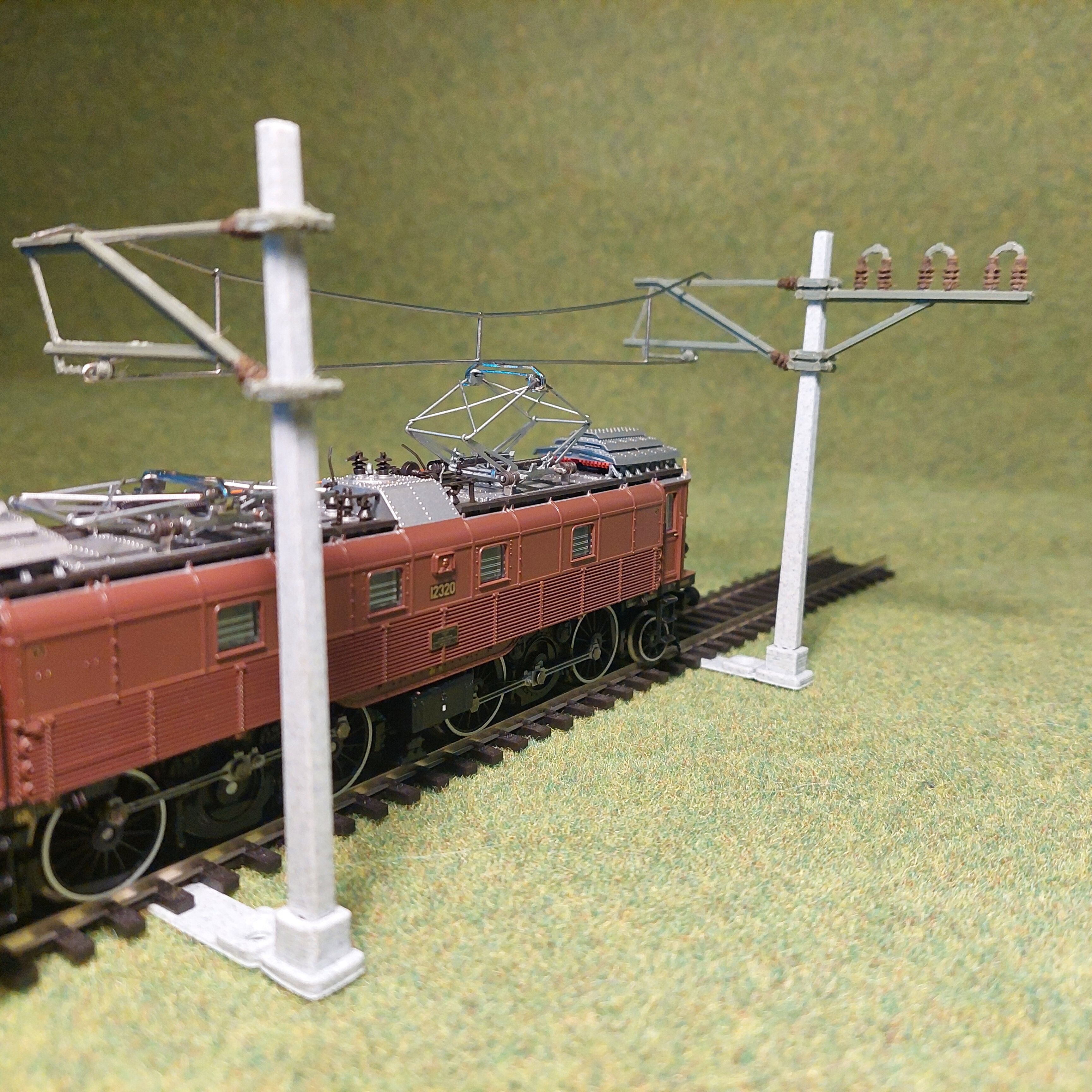 H0 scale Catenery Concrete Poles set type D1 to D4 - FDM 3D print model_3