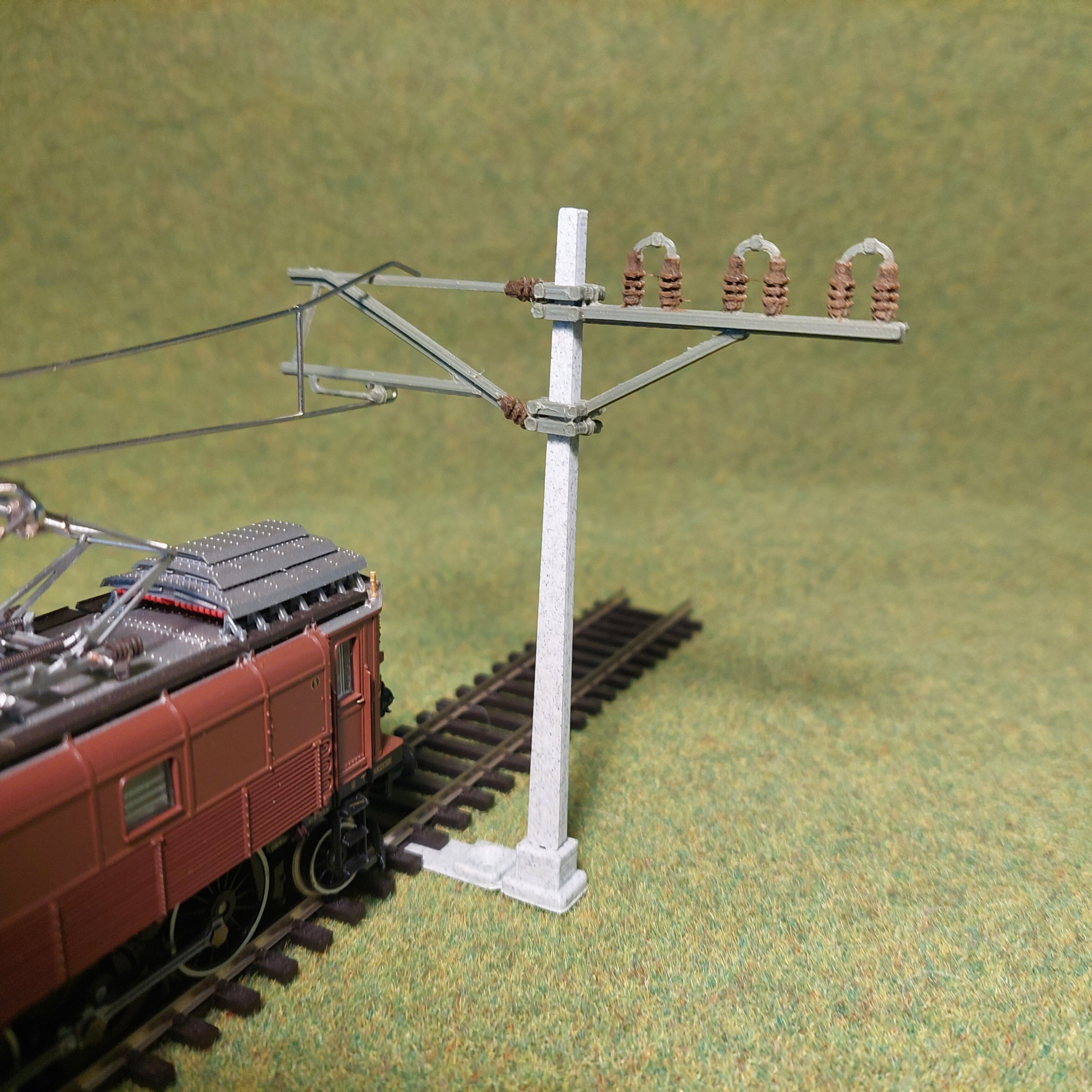 H0 scale Catenery Concrete Poles set type D1 to D4 - FDM 3D print model_1