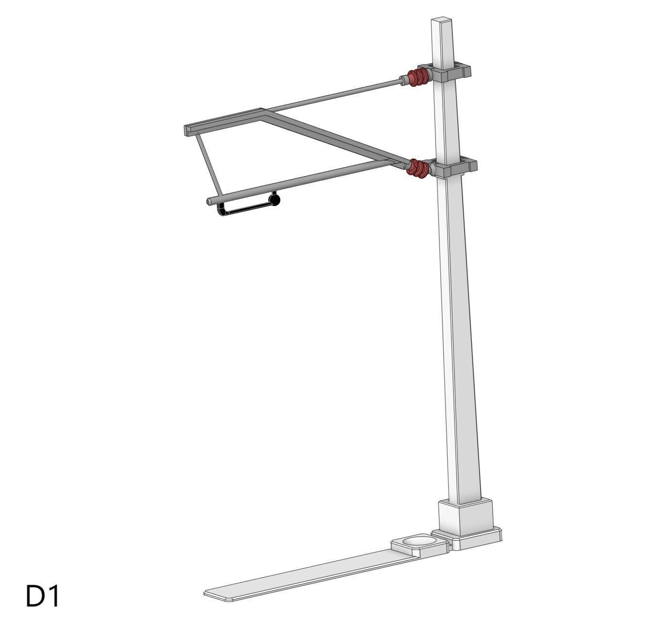 H0 scale Catenery Concrete Poles set type D1 to D4 - FDM 3D print model_4