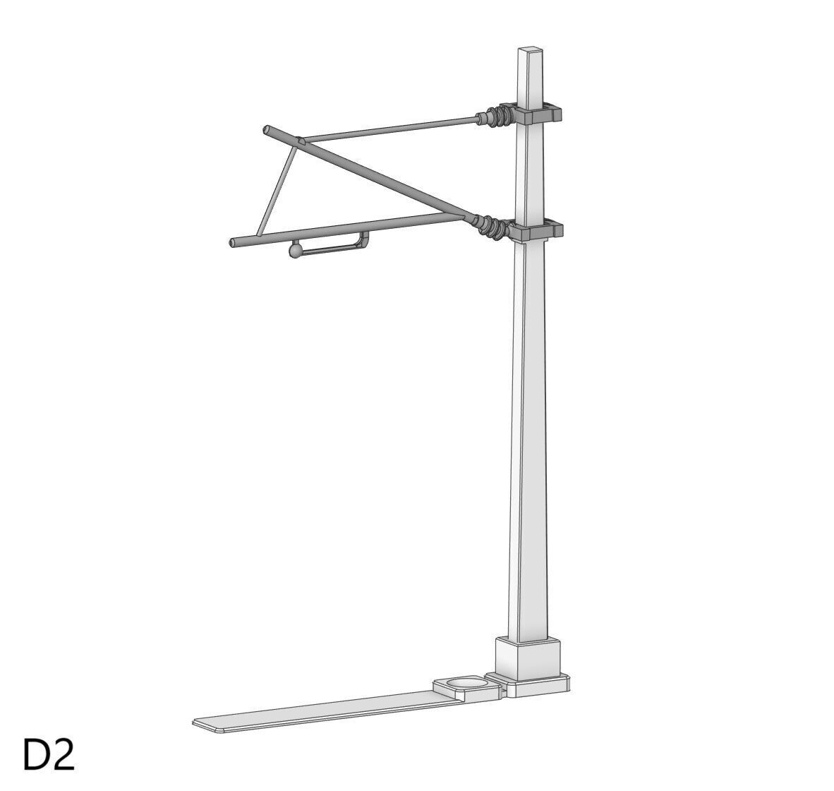 H0 scale Catenery Concrete Poles set type D1 to D4 - FDM 3D print model_5