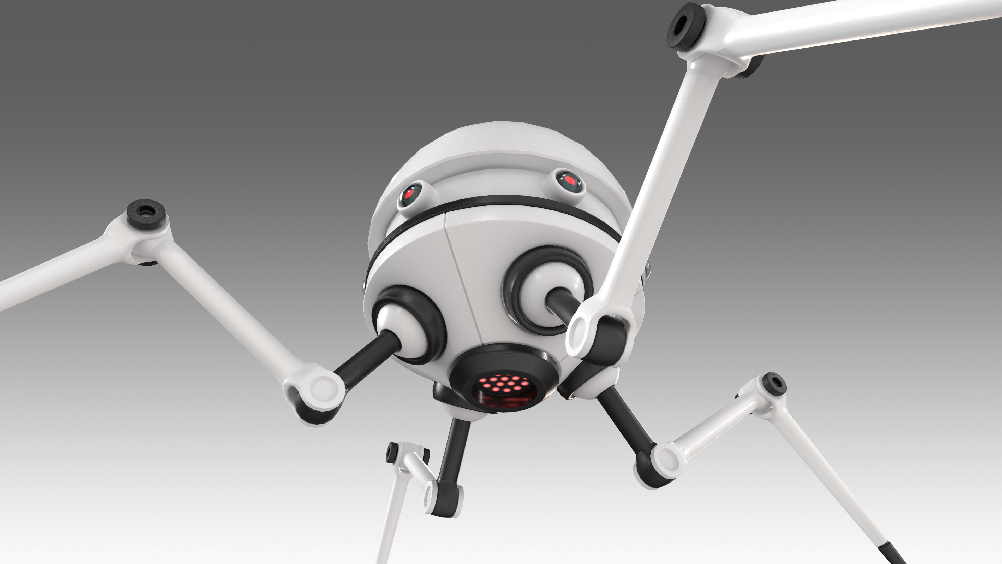 Lowpoly Four legged mech RIGGED Low-poly 3D model_6