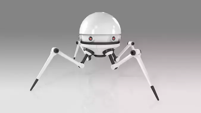 Lowpoly Four legged mech RIGGED Low-poly 3D model