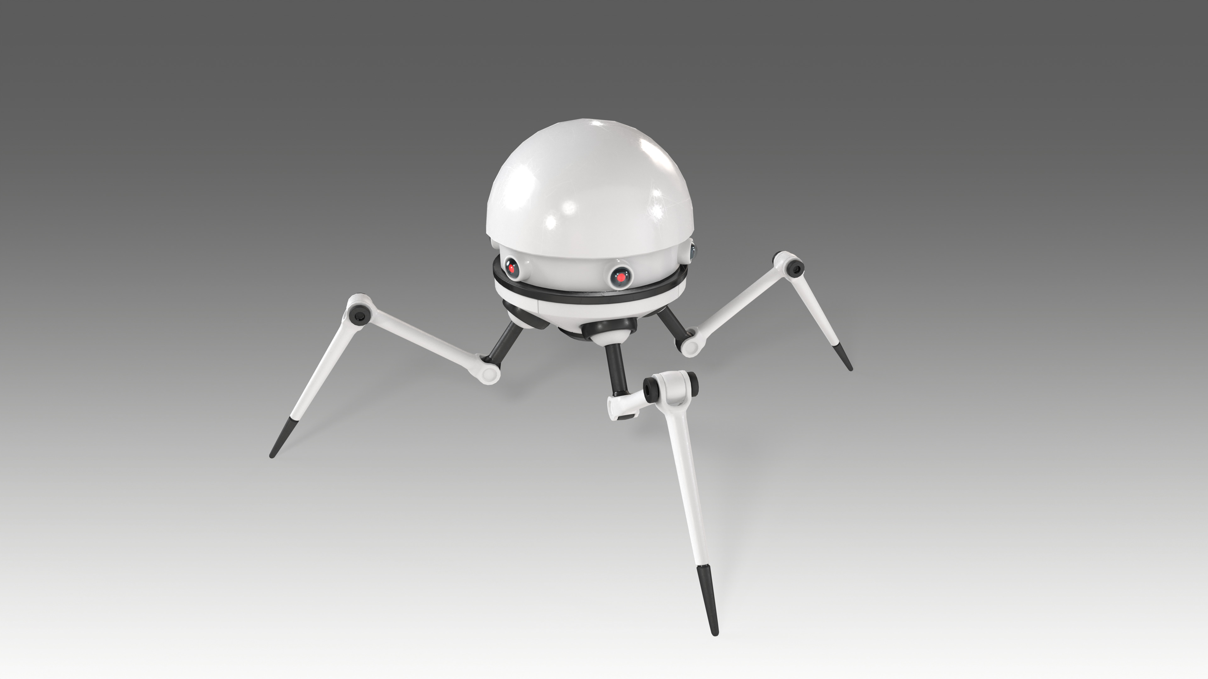 Lowpoly Four legged mech RIGGED Low-poly 3D model_3