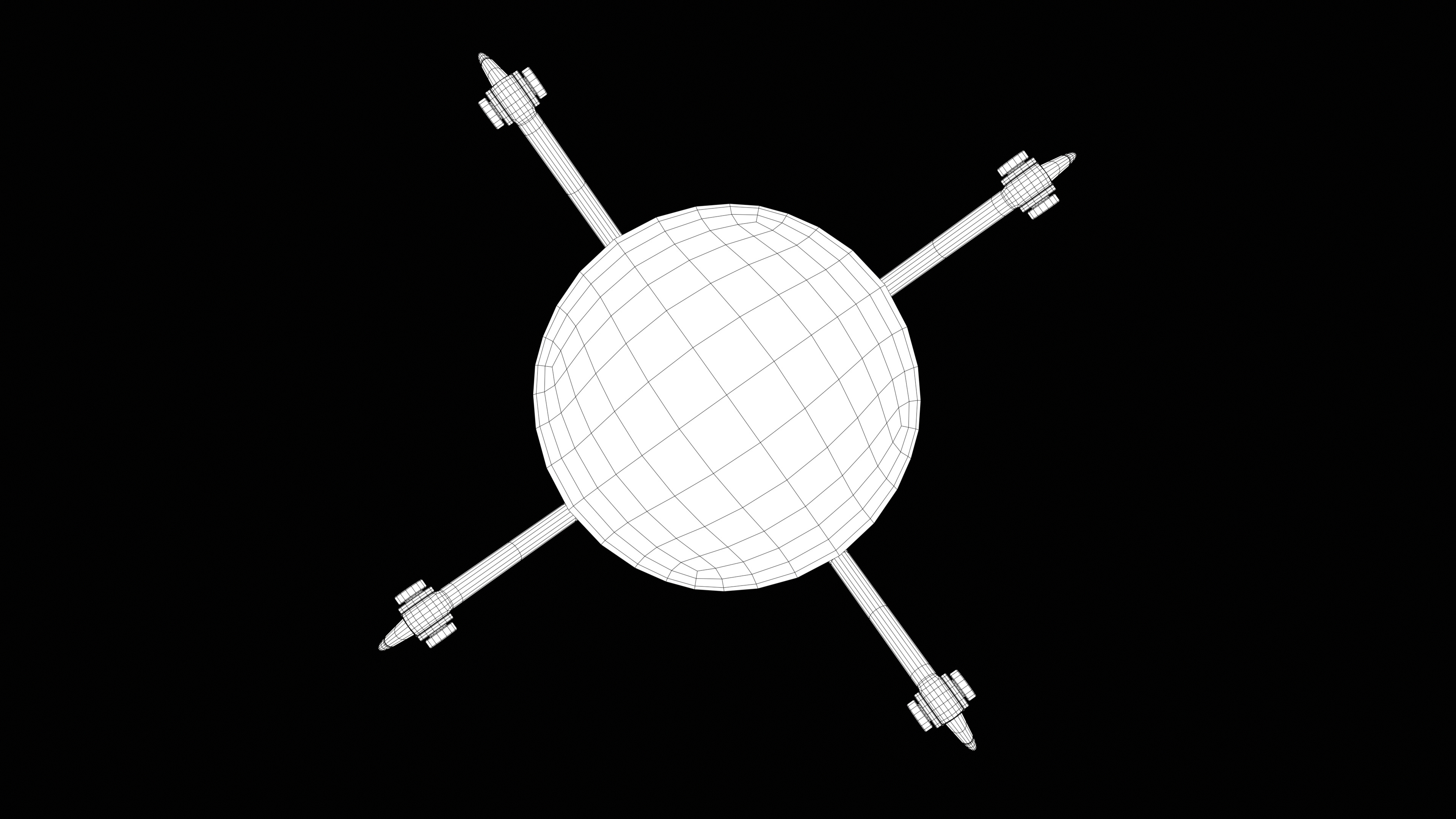 Lowpoly Four legged mech RIGGED Low-poly 3D model_12