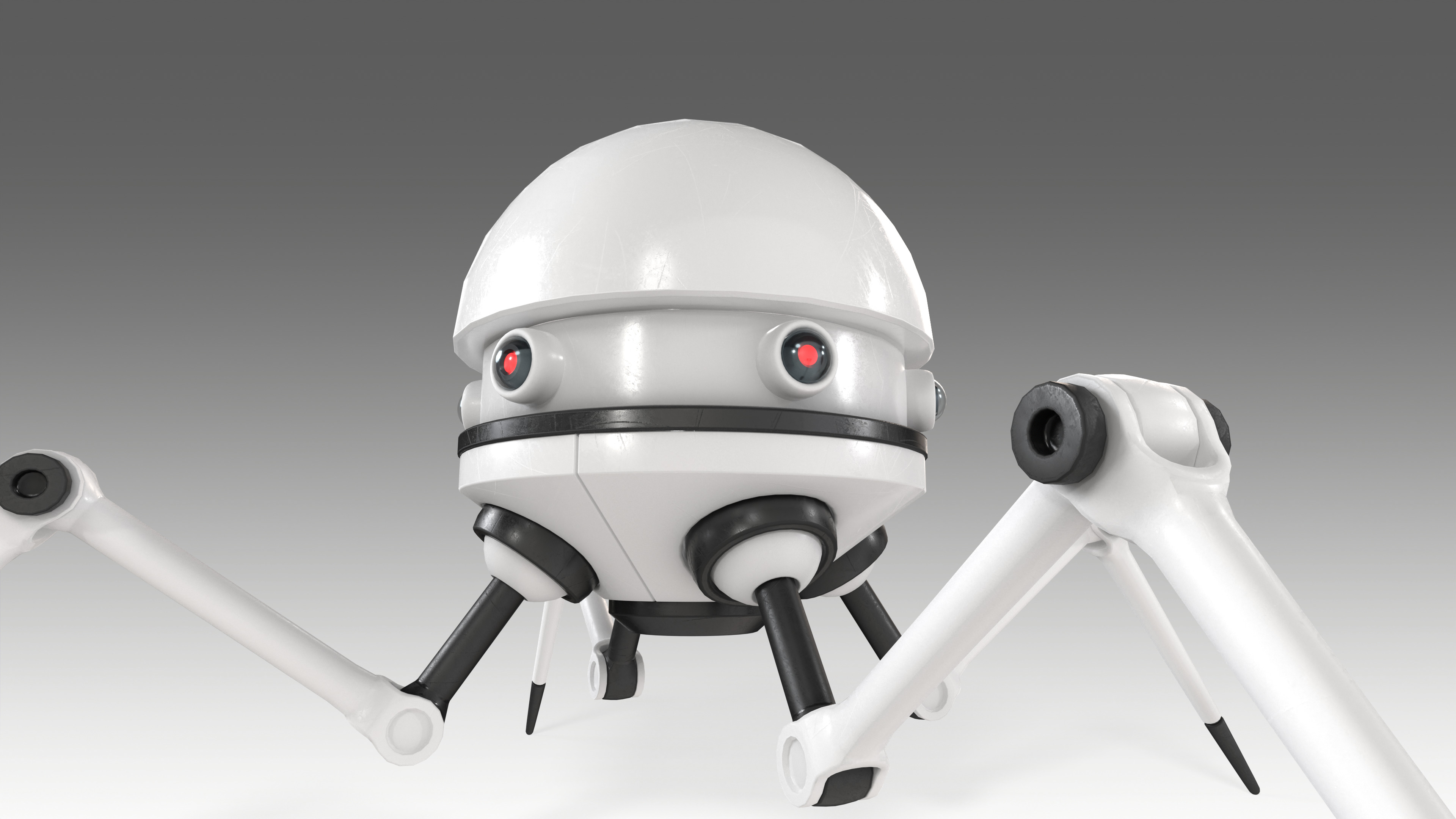 Lowpoly Four legged mech RIGGED Low-poly 3D model_5