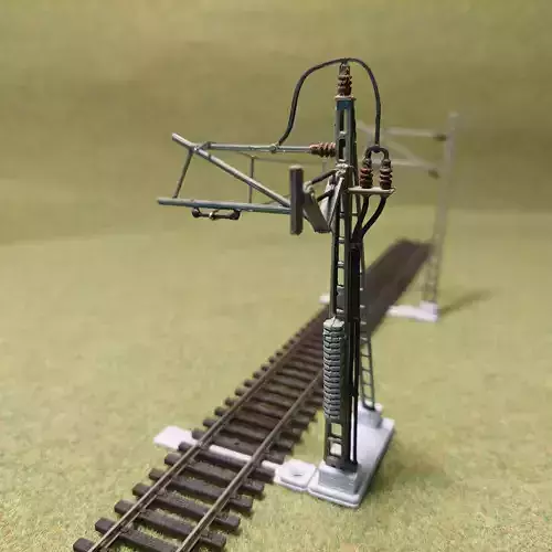 H0 scale Catenery Tension and Power Poles type C8 - FDM
