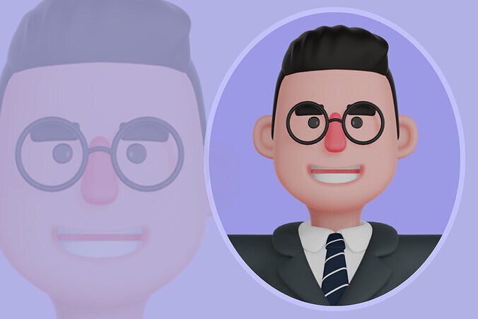 Stylized 3D Teacher Character - Male Cartoon Educator in T-Pose 3D model