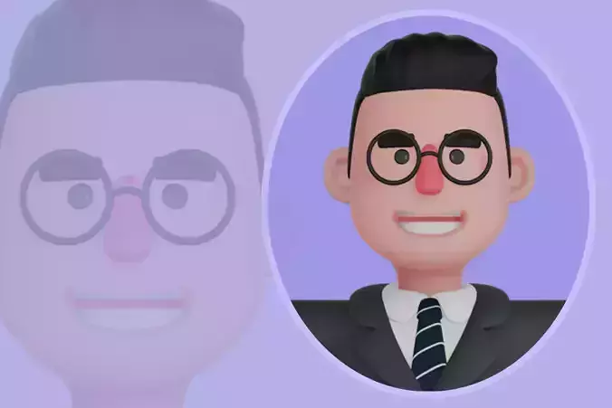 Stylized 3D Teacher Character - Male Cartoon Educator in T-Pose