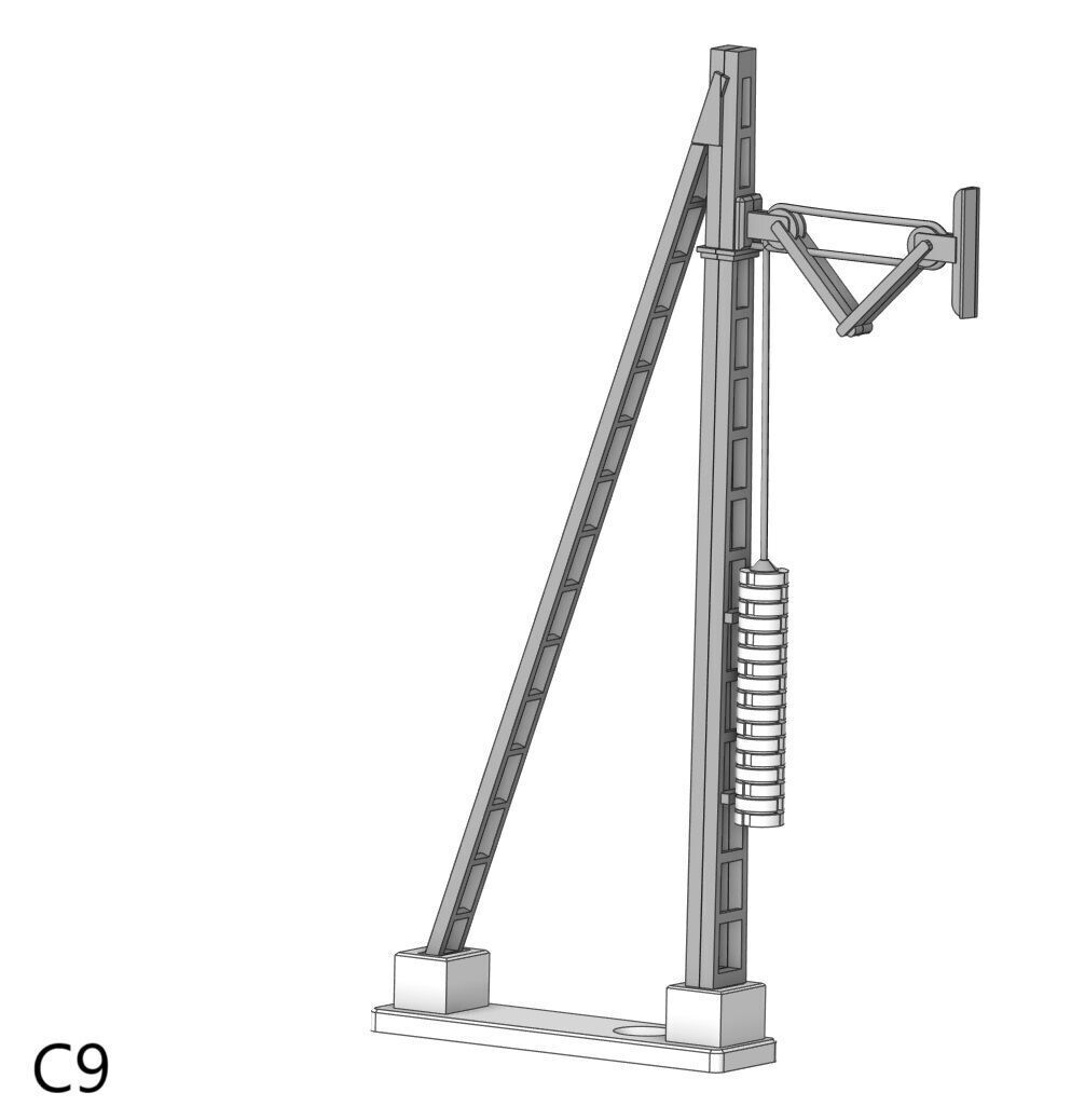 H0 scale Catenery Tension Pole End type C9 - FDM 3D print model_1