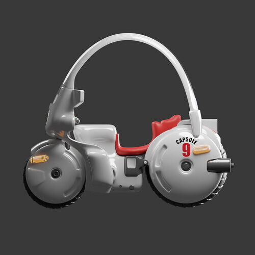 Capsule 9 Bulma Motorcycle dragon ball goku 3D model