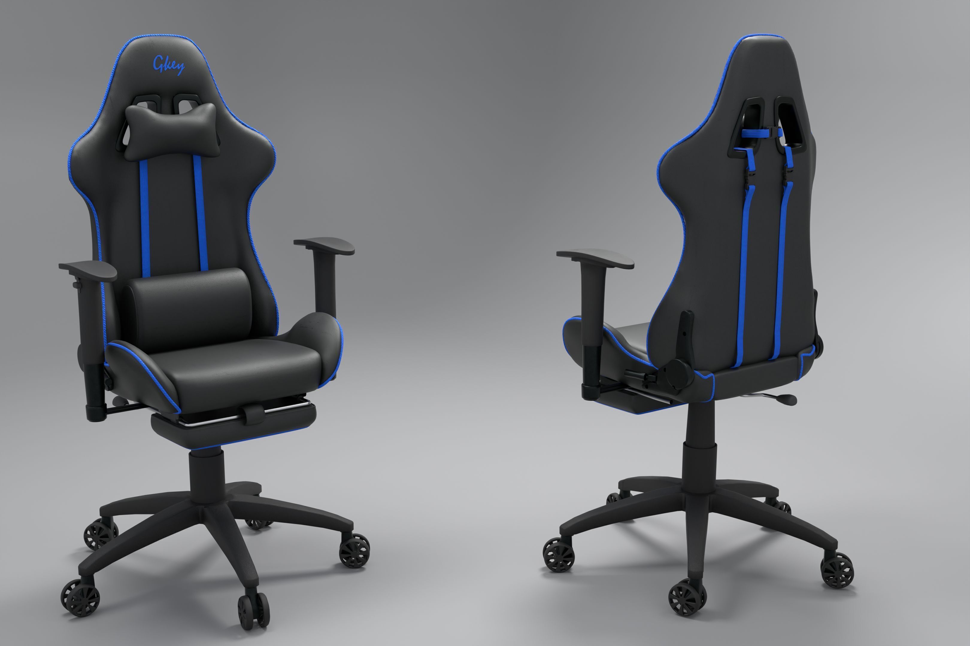 Ergonomic Gaming Chair  Low-poly 3D model_2