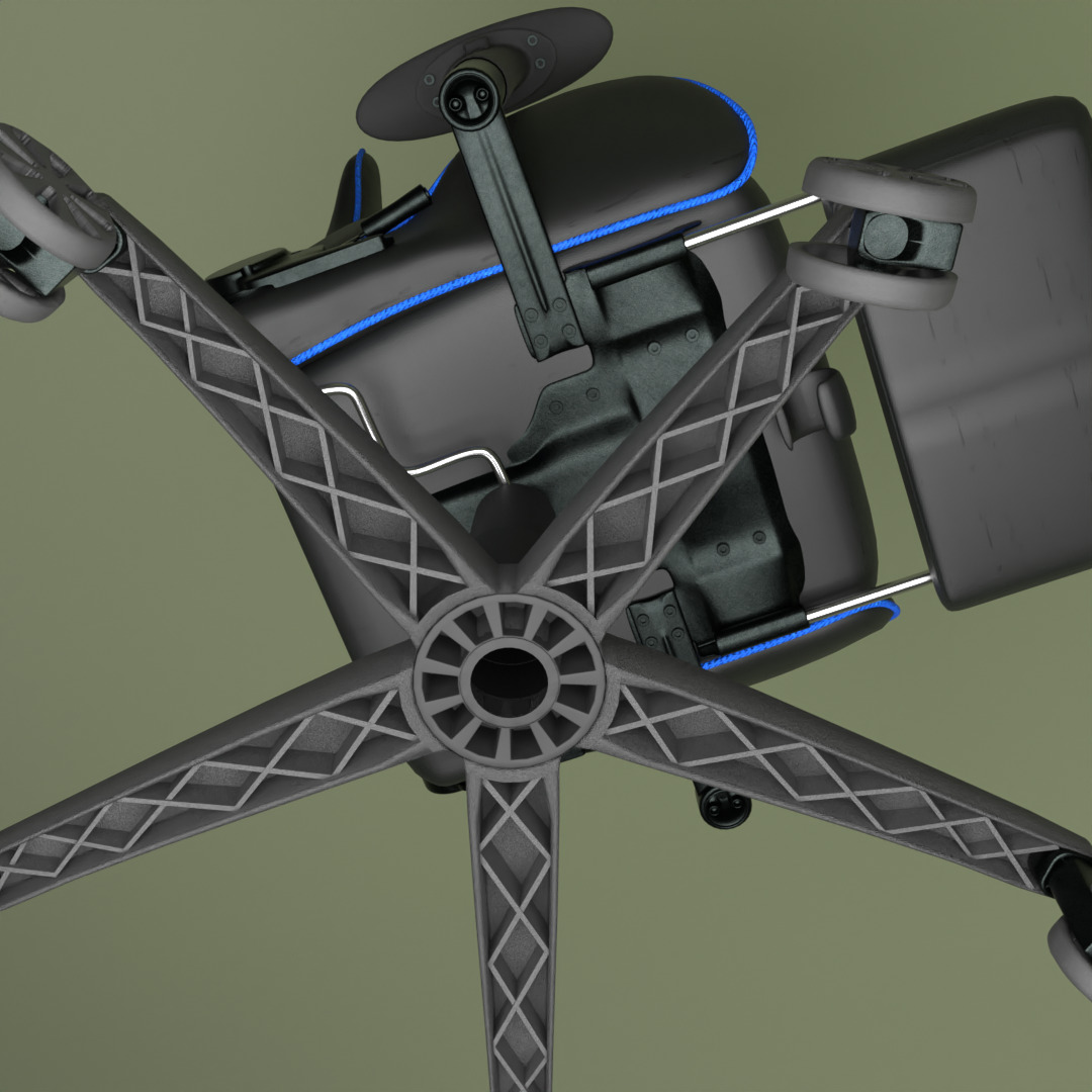 Ergonomic Gaming Chair  Low-poly 3D model_10