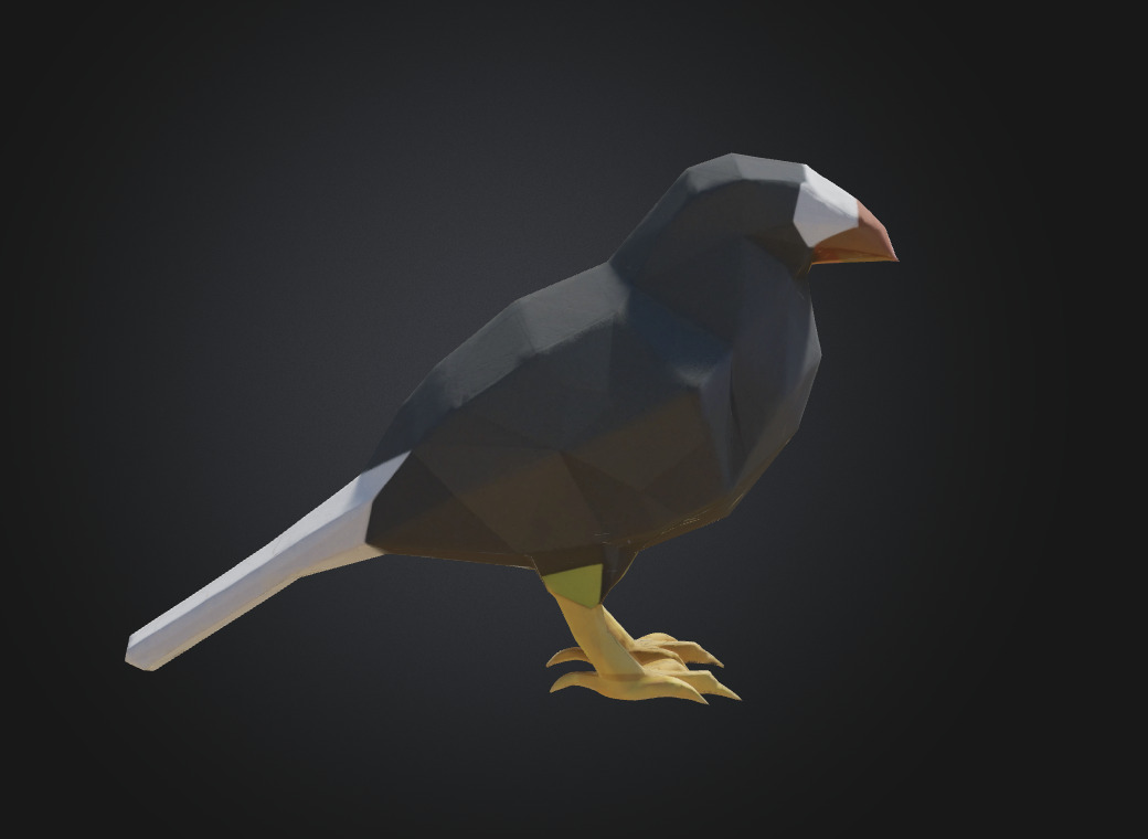 Low Poly Bird Crow 3D print model_2
