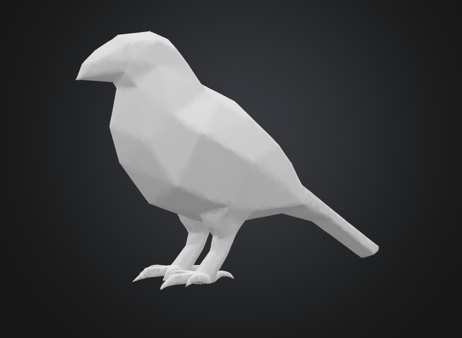 Low Poly Bird Crow 3D print model_3