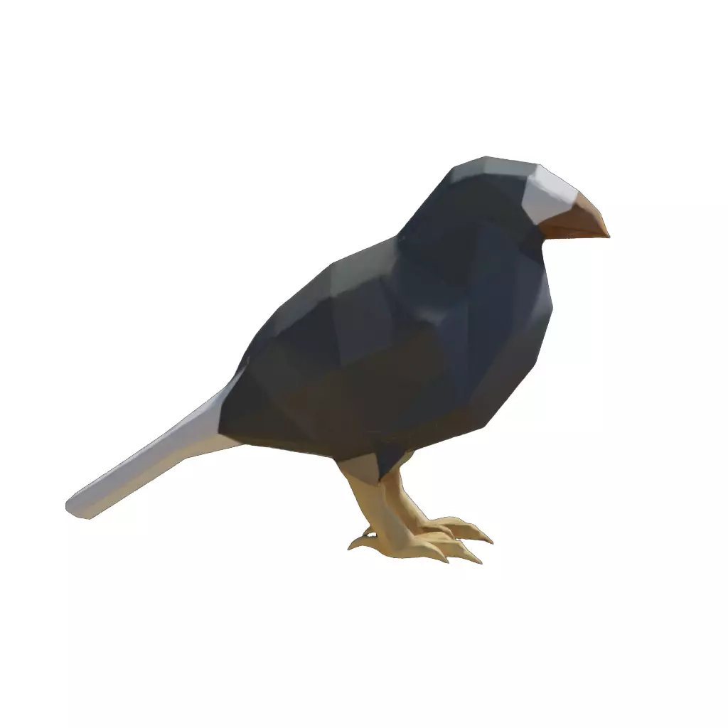 Low Poly Bird Crow 3D print model_0