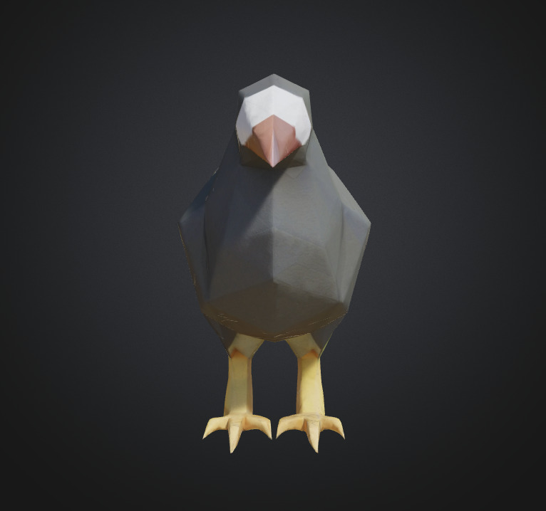 Low Poly Bird Crow 3D print model_1