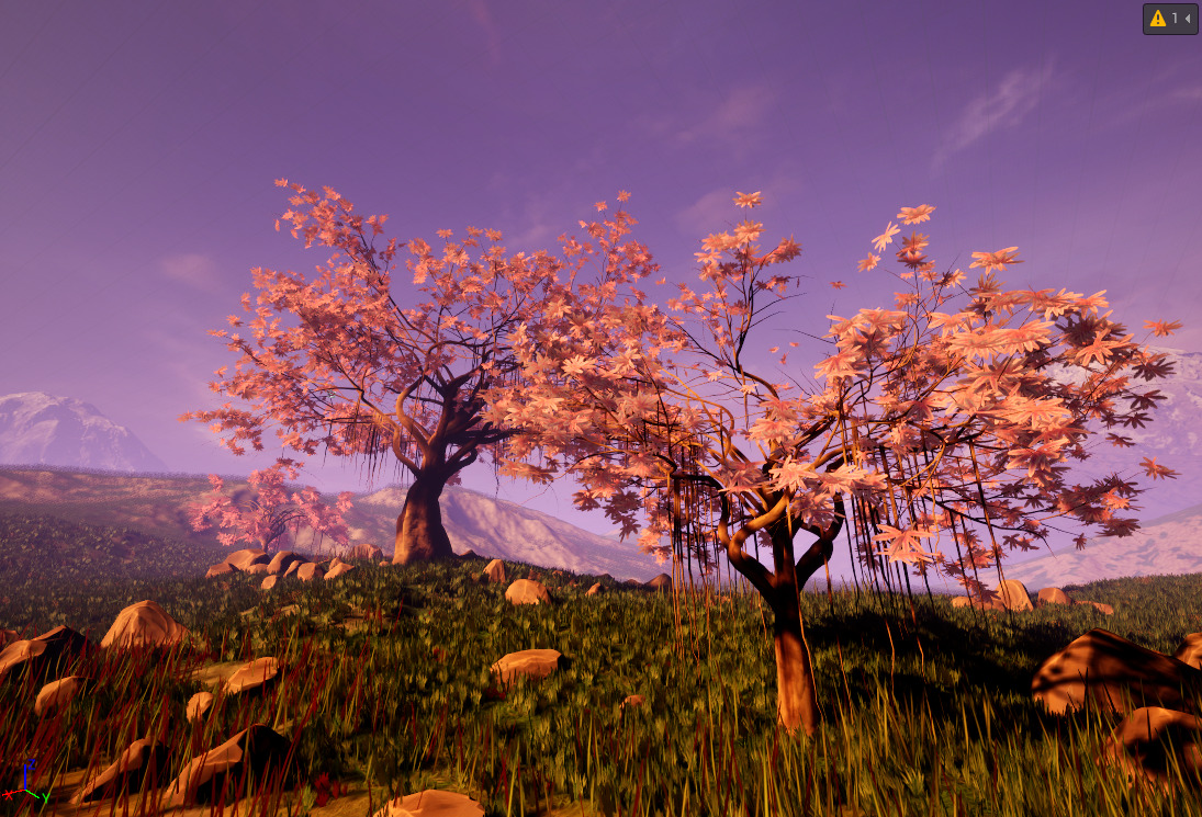 Unreal Engine resources Cherry blossom tree group 3D model_2