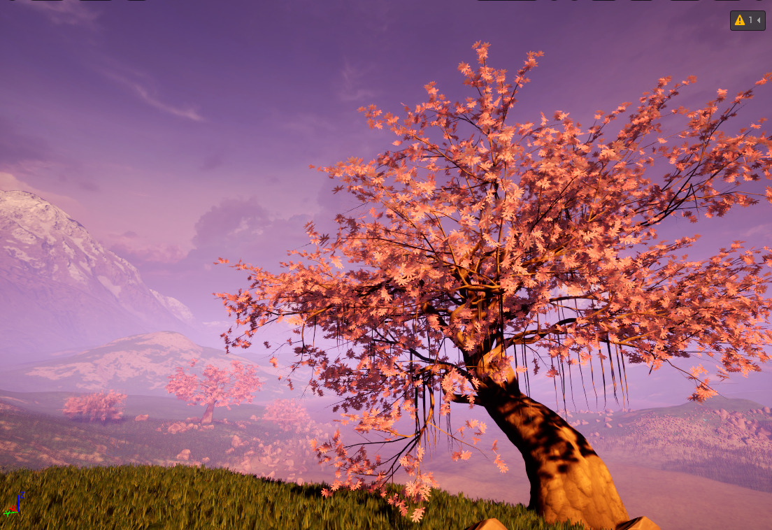 Unreal Engine resources Cherry blossom tree group 3D model_5
