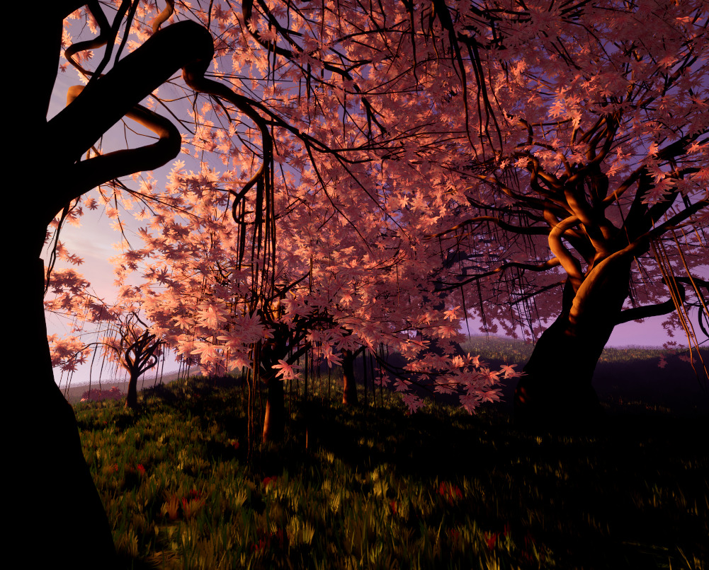 Unreal Engine resources Cherry blossom tree group 3D model_6