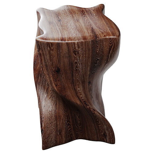 Wood Stool Low-poly 3D model 7