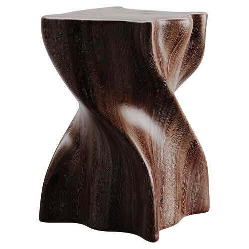 Wood Stool Low-poly 3D model 6