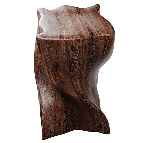 Wood Stool Low-poly 3D model 5