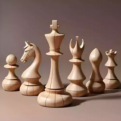 Elegant Wooden Chess Set