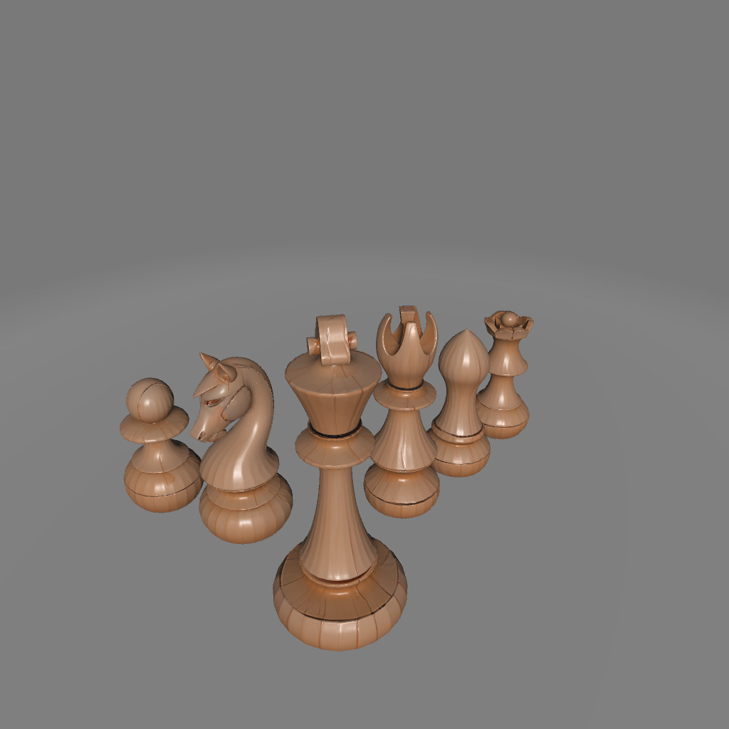 Elegant Wooden Chess Set 3D print model_4