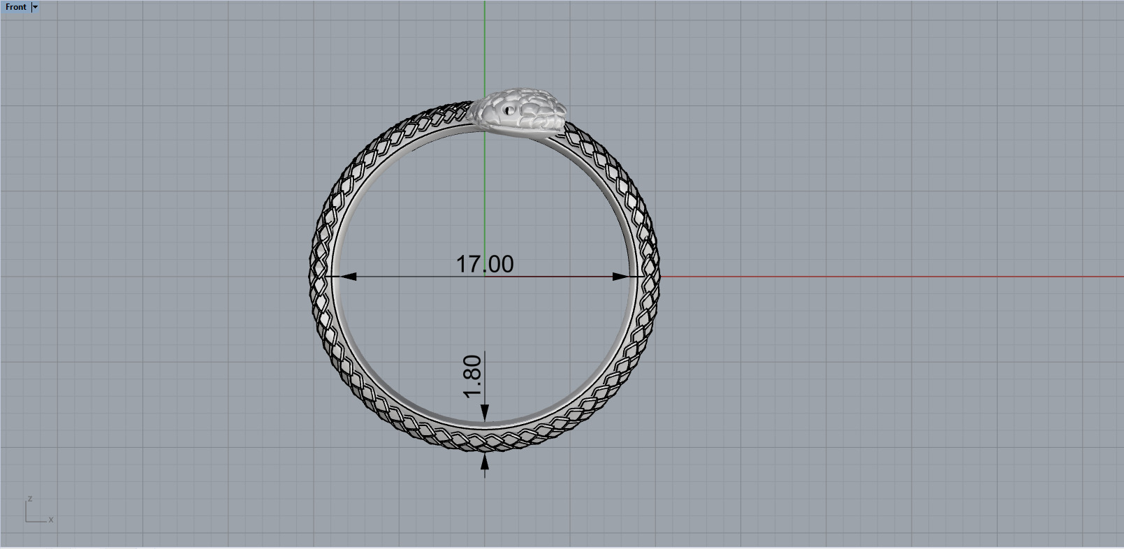 Snake ring model 1347 3D print model_6