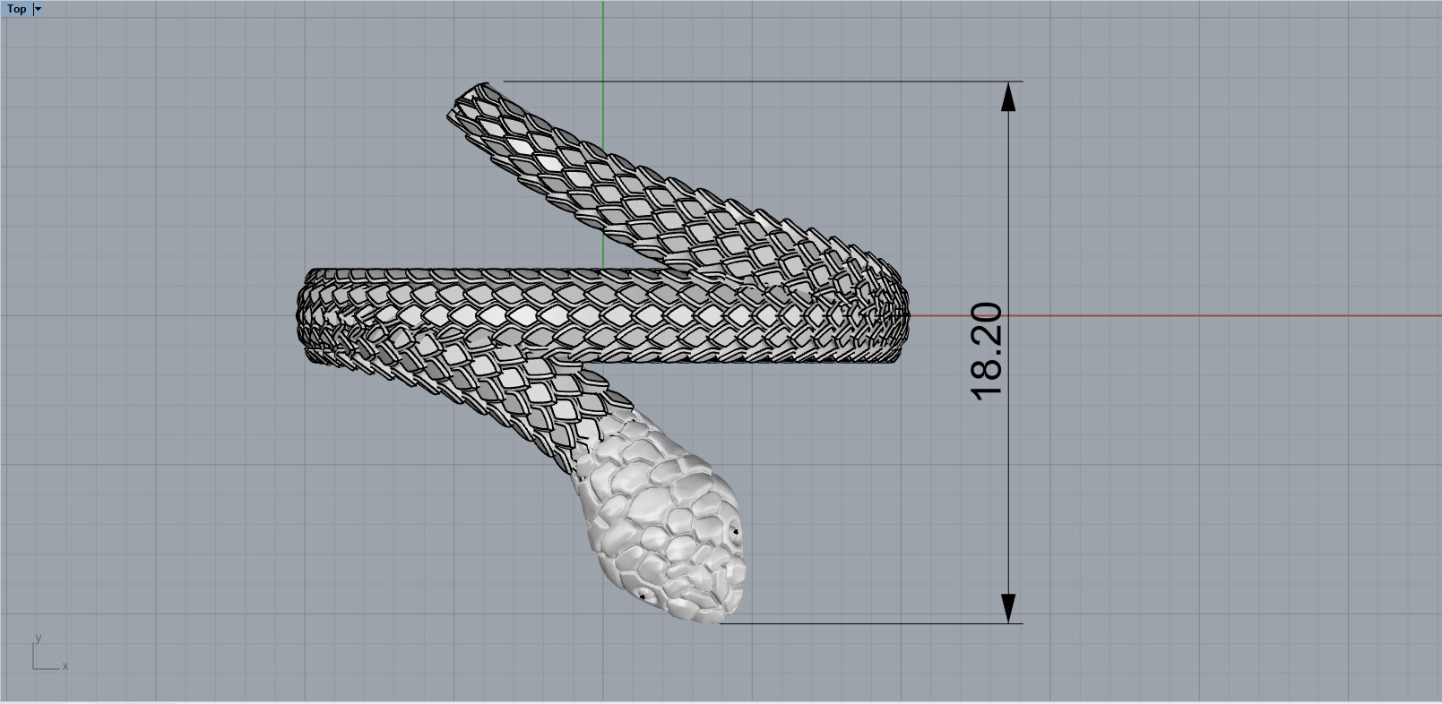 Snake ring model 1347 3D print model_5
