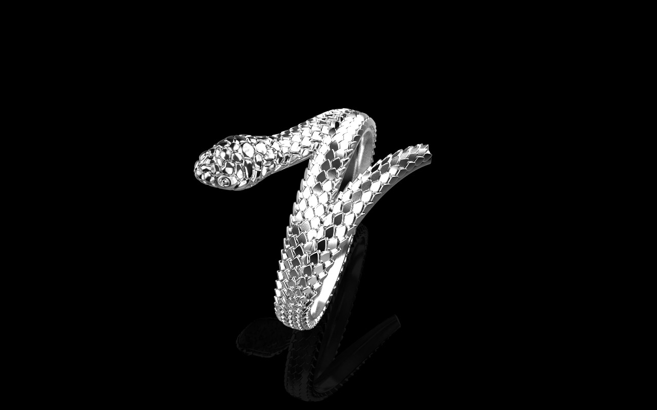 Snake ring model 1347 3D print model_2