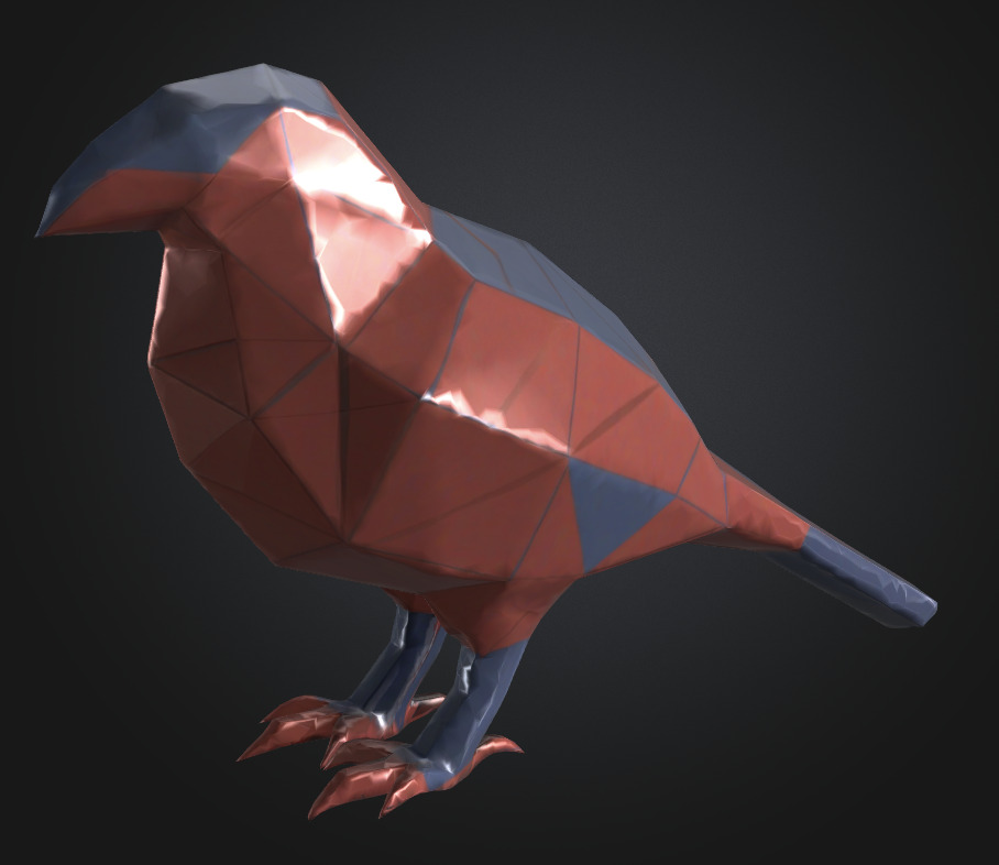 Low poly crow 3D print model_1