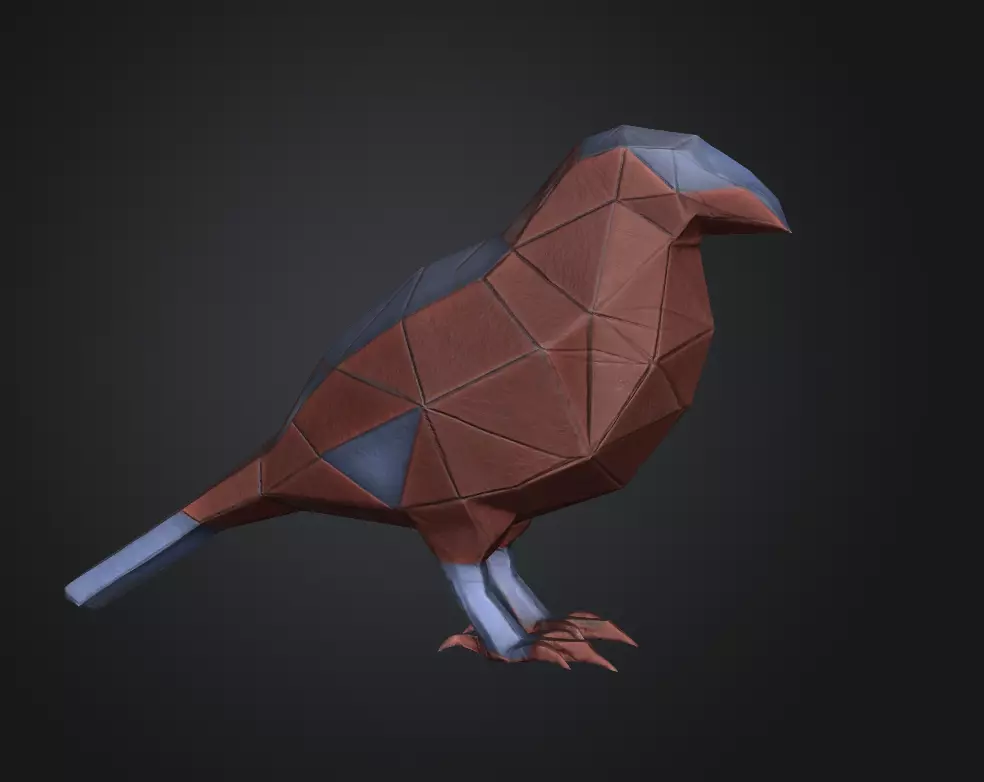 Low poly crow 3D print model_0
