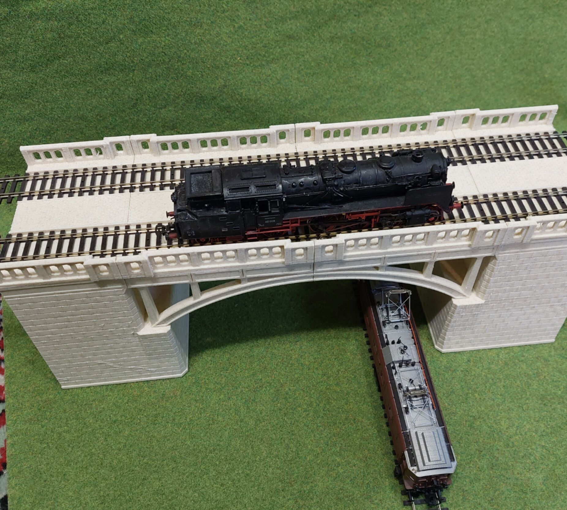 H0 Concrete double-track railway viaduct HIGH - FDM 3D print model_1