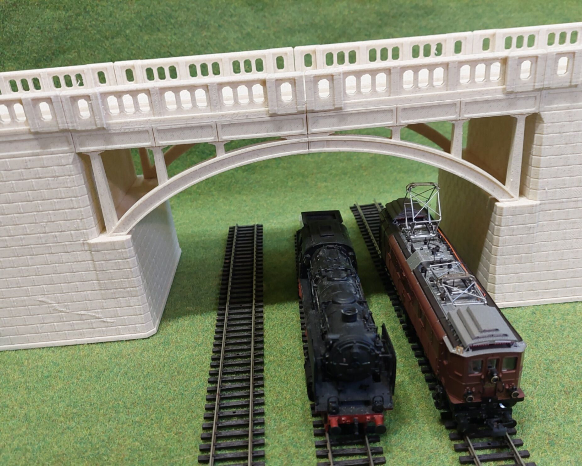 H0 Concrete double-track railway viaduct HIGH - FDM 3D print model_2