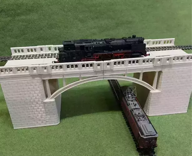 H0 Concrete double-track railway viaduct HIGH - FDM