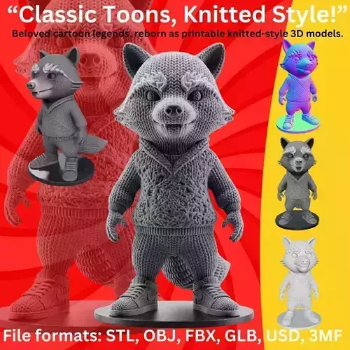 Urban Raccoon Figurine  3D Printable Model 3D print model