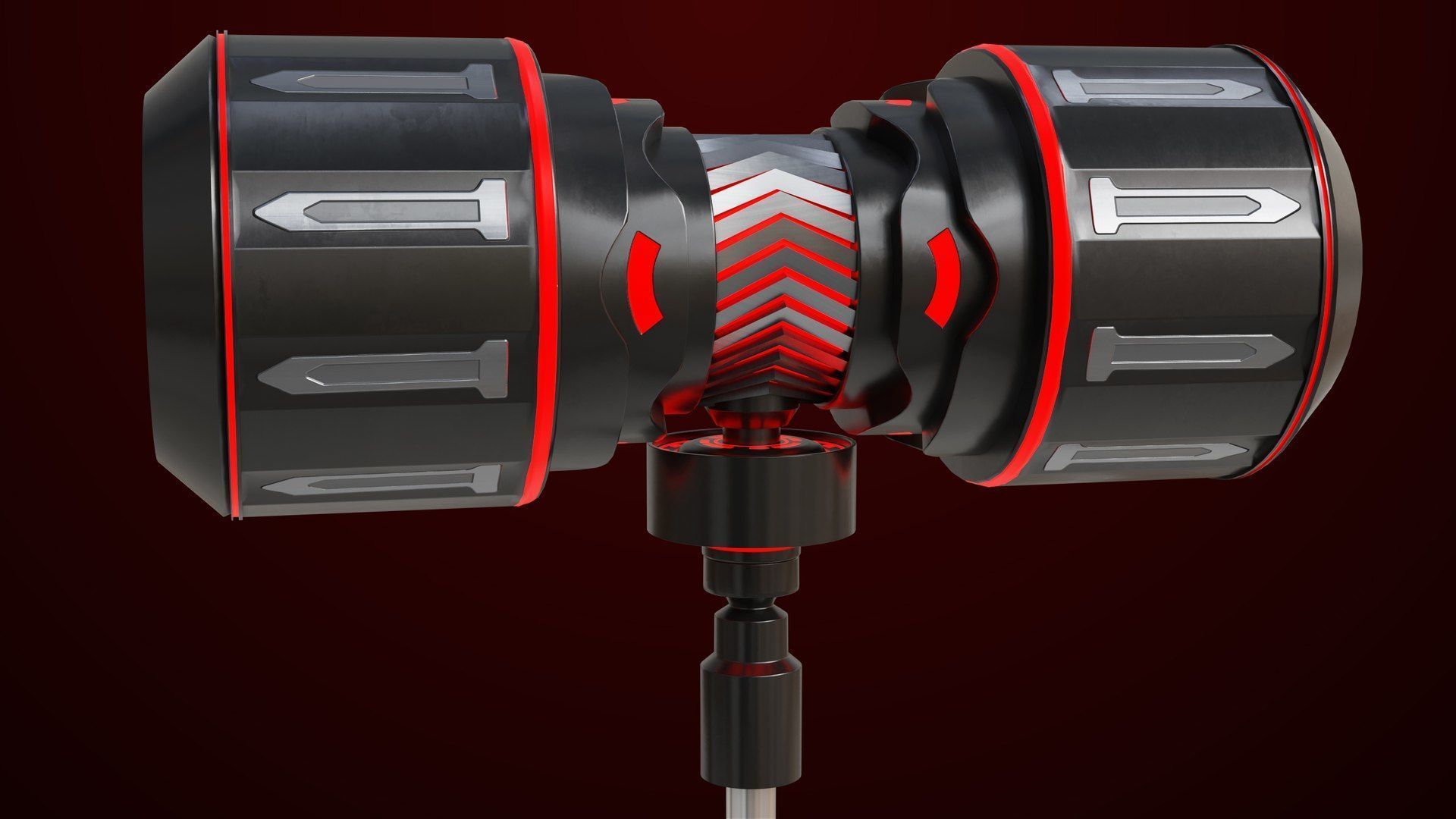 5 Sci Fi Battle Hammers All PBR Unity UE Textures 3D Model Collection_3