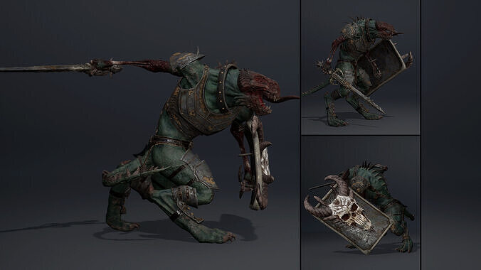 Ghost Swordman Damaged Low-poly 3D model
