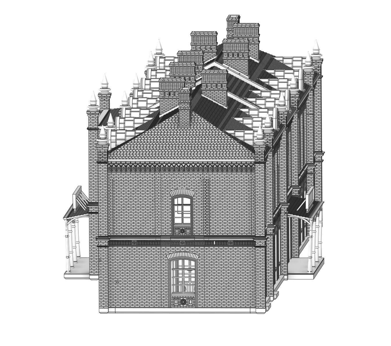 H0 scale Railway Station with internal - resin 3D print model_46