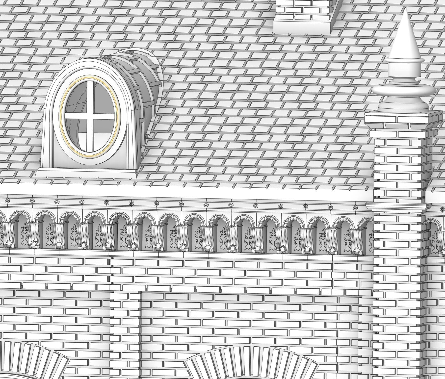 H0 scale Railway Station with internal - resin 3D print model_44