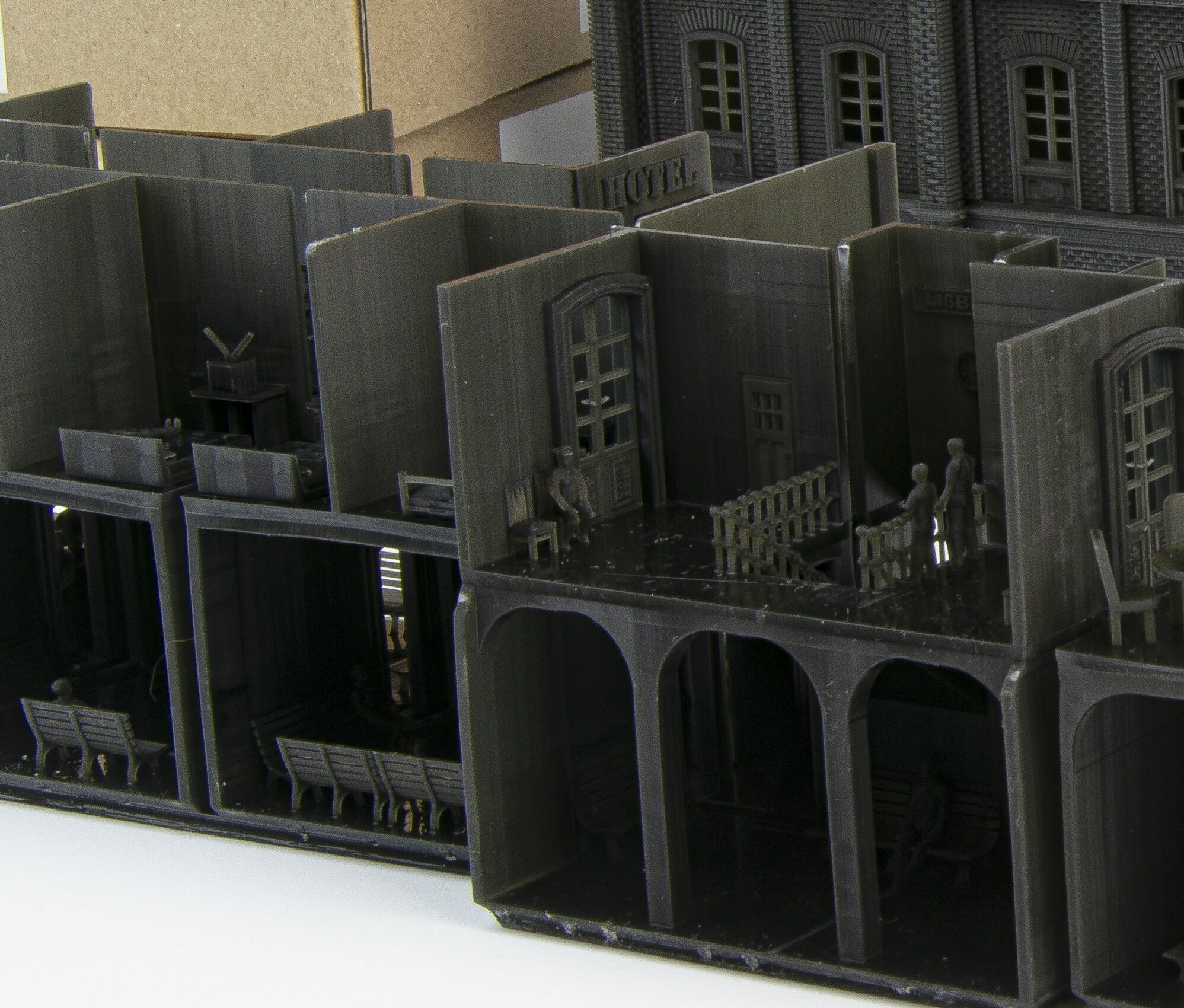 H0 scale Railway Station with internal - resin 3D print model_24