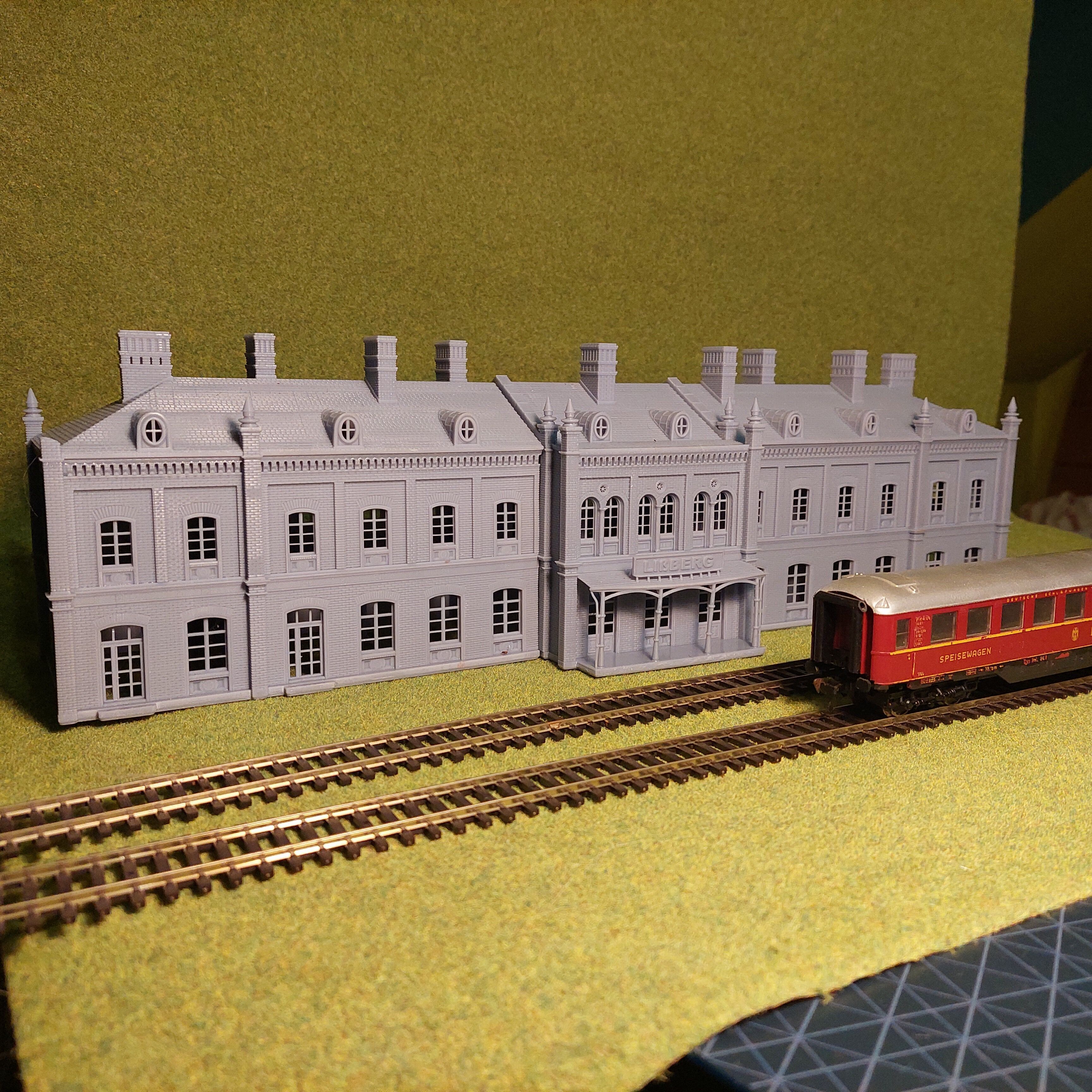 H0 scale Railway Station with internal - resin 3D print model_6
