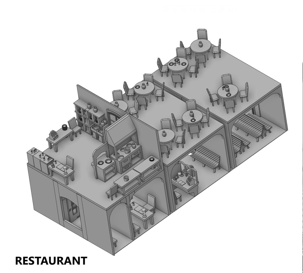 H0 scale Railway Station with internal - resin 3D print model_29
